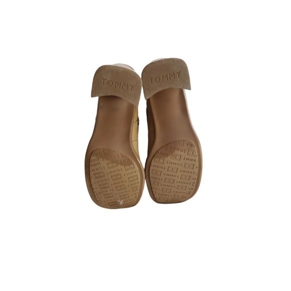 Vintage | Y2K | 90s | Tommy Hilfiger Chunky Heel Leather Tan Boots | Size 10M - Picture 7 of 9